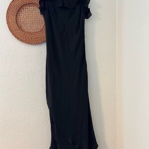 Lauren Ralph Lauren Black and White Off-the-Shoulder Maxi Dress